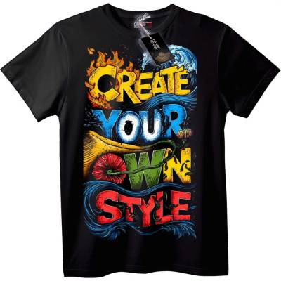NOONEBRAND Създайте Своя Стил Тениска - 2XL, Black