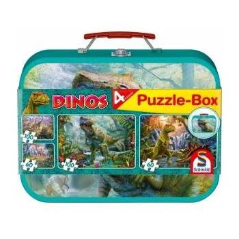 Schmidt Spiele Puzzle 2x60 + 2x100 in a suitcase Dinosaurs G3