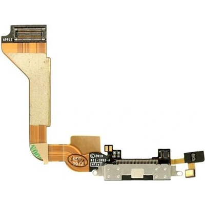 AppleKing nabíjecí a datový flex konektor s mikrofonem pro iPhone 4 - černý