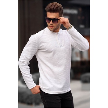 Madmext Мъжки пуловер 6007 - Бял #358666 (358666_Бяло)