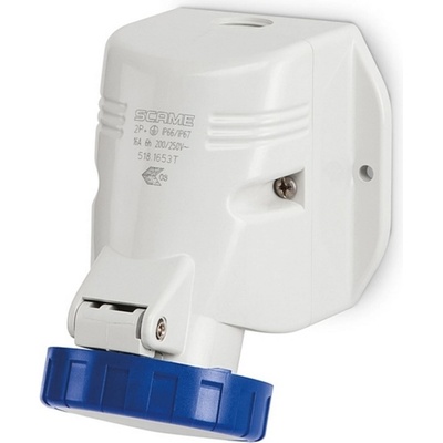SCAME Промишлен контакт 2P+Е 16A IP66 серия Optima Top M20 открит монтаж (518.1653T)