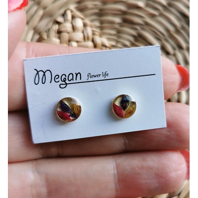 Meganflo Мини сребърни обеци - лимониум