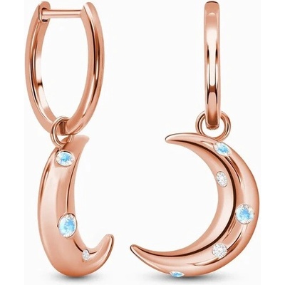 Royal Fashion 14k zlato Vermeil GU-DR23083E-ROSEGOLD-MOONSTONE-TOPAZ