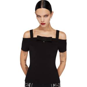 KILLSTAR Дамска тениска (топ) KILLSTAR - Graveyard Swing Bardot - Black - KSRA013839