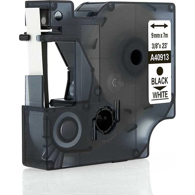 Alternatívna páska Dymo 40913, S0720680 / 41913, 9mm x 7m čierna tlač / biely podklad