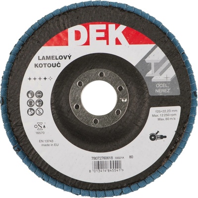 Kotouč brusný lamelový DEK 125×22,23 mm 80