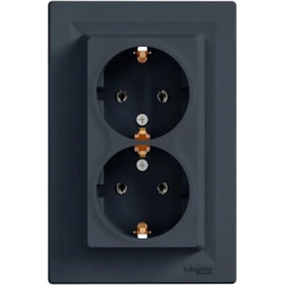 Schneider Electric ДВОЕН КОНТАКТ АНТРАЦИТ schneider asfora (3606480729935)