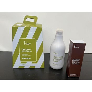Kezy Комплект kezy шампоан бамбук + олио за коса макадамия (за обем, подходящ за тънка, чуплива и безжизнена коса)