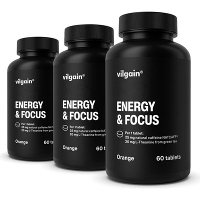 Vilgain Energy & Focus Tabs 3× pomaranč 60 tabliet