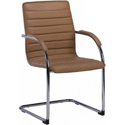 RFG Посетителски стол RFG Sky M, до 120кг, еко кожа, метална база, кафяв (B-46/BROWN/1PC)