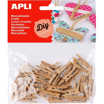 APLI dřevěné kolíčky 25 x 3 mm přírodní 45 ks