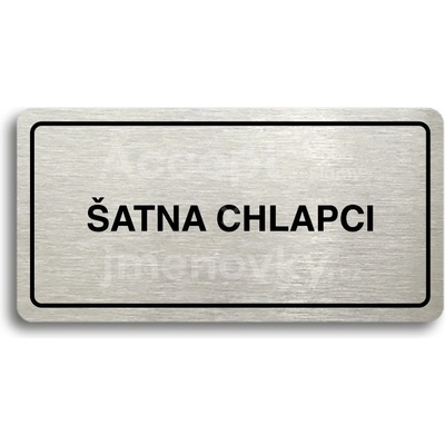 ACCEPT Piktogram ŠATNA CHLAPCI - stříbrná tabulka - černý tisk