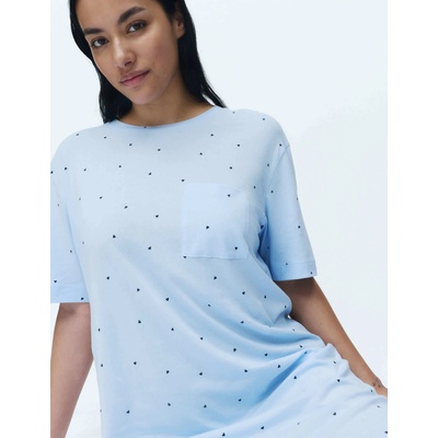 Marks & Spencer Мини нощница с печат от памук и модал Marks & Spencer син Marks & Spencer | Sin | ЖЕНИ | S