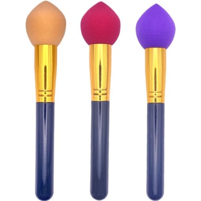 DIVINE cosmetics houbička na make-up s rukojetí 18 cm mix