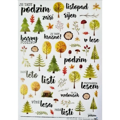 HuráPapír Samolepky průhledné A4 - Je tady podzim