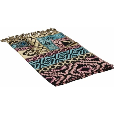 Šál z viskózy viacfarebný so svetloružovou a svetložltou