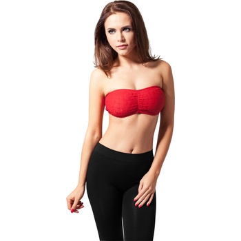 Urban Classics Дамски дантелен топ в червен цвят Urban Classics Ladies Laces Bandeau red XSUB-TB586-00199 - Червен, размер S