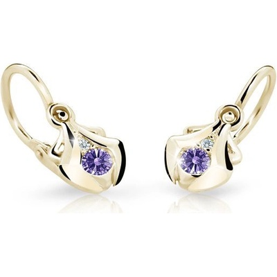Cutie Jewellery dětské zlaté C2224Z-Ametyst
