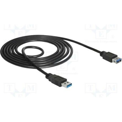 Delock 85055 USB A zásuvka USB A vidlice zlacený 1,5m černý