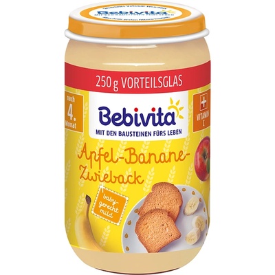Bebivita Ябълка, банан, сухар 250г