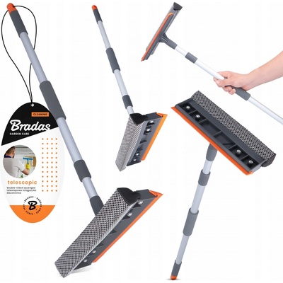 Bradas BR-ES2110 stěrka na mytí skel oboustranná teleskopická 20 cm rukojeť 60-95 cm – Zboží Dáma