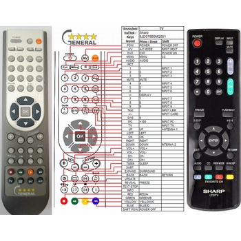 GENERAL SHARP 9JD076B0MQ051 - съвместимо дистанционно управление на марката General (9JD076B0MQ051)