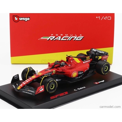 Bburago Ferrari F1 Sf 23 Team Scuderia Ferrari N 55 Pole Position Monza Italy Gp 2023 Carlos Sainz With Pilot And Showcase Červená Černá Žlutá 1:43