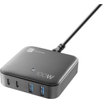 Cellularline Зарядна станция 220V GaN 2xUSB, 2xUSB-C 100W