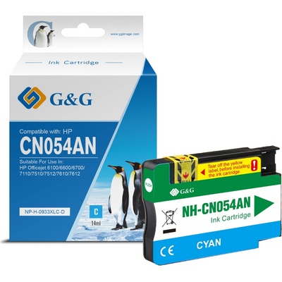 Compatible ГЛАВА ЗА HEWLETT PACKARD Officejet 6600/6700 e-All-in-One series/HP Officejet 6100 e-Printer - HIGH CAPACITY - Cyan - /933XL/ - CN054AE - PN NP-H-0933XLC - G&G (NP-H-0933XLC)