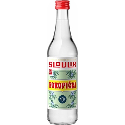Slovlik Borovička Slovenská 40% 0,5 l (čistá fľaša)