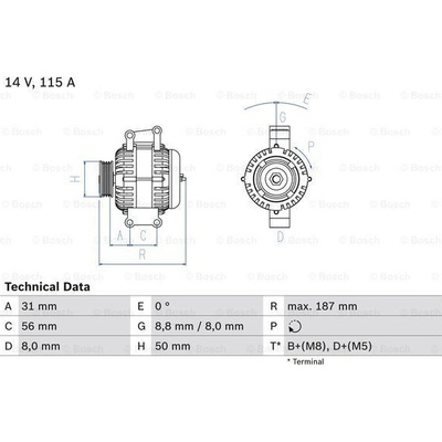 Alternátor BOSCH 0 986 043 660