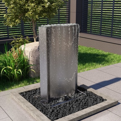 Zahradní Fontána Stříbrná 60,2 X 37 X 122,1 Cm Nerezová Ocel Černo-Červený – Zboží Dáma