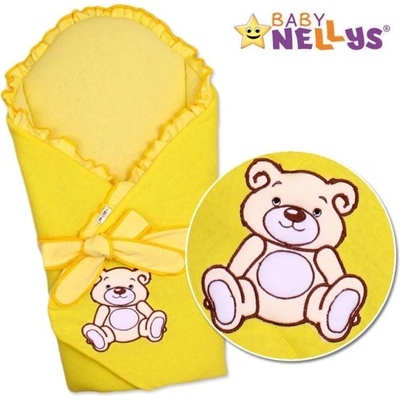 Baby Nellys Zavinovačka s výztuž Medvídek TEDDY jersey krémovo žltá
