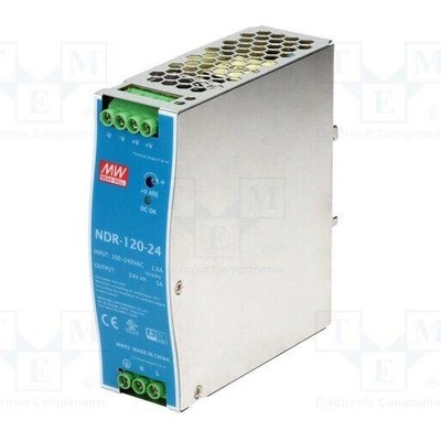 MEAN WELL NDR-120-48 Napájecí zdroj: spínaný; na lištu DIN,slim; 120W; 48VDC; 2,5A