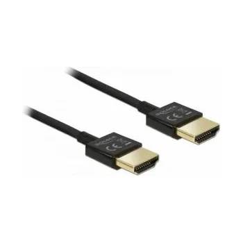 Delock Кабел Delock, HDMI-A / Мъжко - HDMI-A / Мъжко, Ethernet, 3D, 4K UHD (3840 x 2160), 18 Gbit/s, 0.25 м, Екраниран, Черен, DELOCK-85117