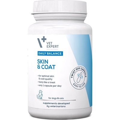 VetExpert Skin & Coat přípravek na kůži a srst pro psy a kočky 50 kapslí