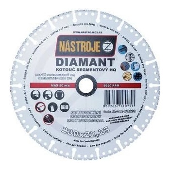 Nástroje cz Kotouč diamantový segmentový 230 x 3,2 x 22,2 mm IM-DK-VU230