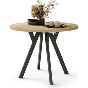 Mazzoni Разтегателна трапезна маса artur дъб крафт/черна (mz0111)