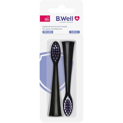 B. Well Резервни глави за електрически четки B. Well PRO-850 , 2 бр , черни (REPLPRO850BL)