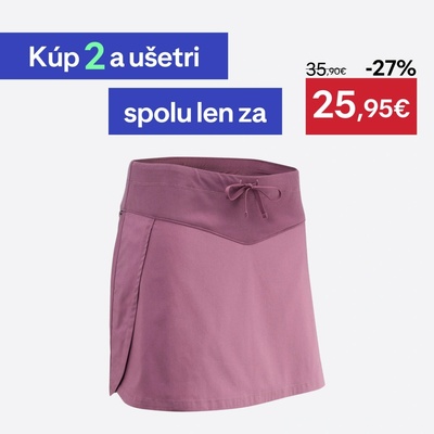 Quechua dámska turistická šortková sukňa NH500 fialová