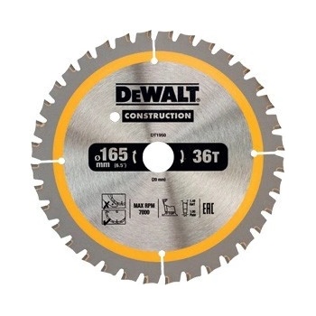 DeWALT DT1950 Pilový kotouč 165 x 20mm, 36 zubů