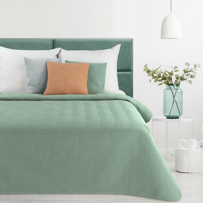 Takoy PREMIUM prehoz LEN z tkaniny so štruktúrou ľanu prešívaný vo vzore rybej kosti-HF-458258 200 x 220 cm