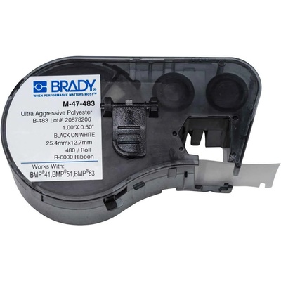 Brady M-47-483 / 131605, етикети 25.40 mm x 12.70 mm (M-47-483)