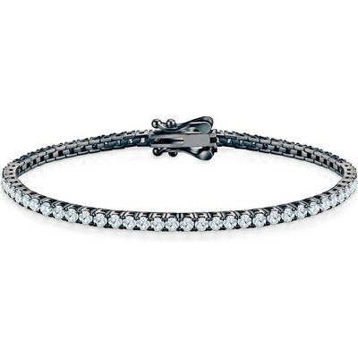 SAVICKI Tenisový náramok čierne striebro s moissanitmi 2,2 mm 21 cm - SAV-B-TENIS-02WQ-2-21CM-22SZ-20K-925-MOI-CZ