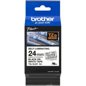 Brother ЛЕНТА ЗА ЕТИКЕТНИ ПРИНТЕРИ BROTHER ТИП TZ - 24 mm x 8, 00 m - BLACK ON WHITE STRONG ADHESIVE TAPE - PN TZESL251 (TZE-SL251) (ZESL251)