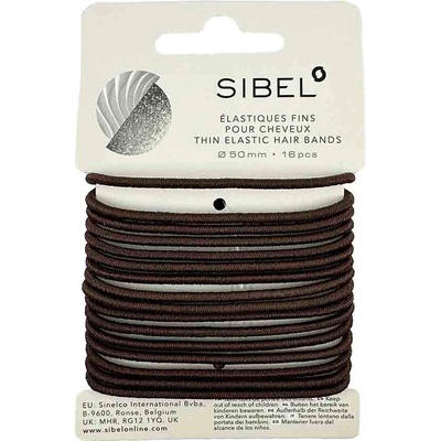 Sibel Elastic Elastic Thin Hair Bands Brown 50 mm 16 ks – Zboží Dáma