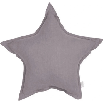 Cotton and Sweets Mini ľanový vankúš hviezda tmavo šedá 38cm