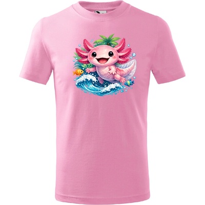 Detské tričko Axolotl vo vlne ružová