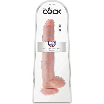 King Cock realistické dildo s varlaty 35 cm tělová barva