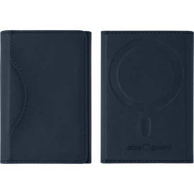 AlzaGuard foldable PU leather wallet Compatible with Magsafe modrá AGD-MWF01D